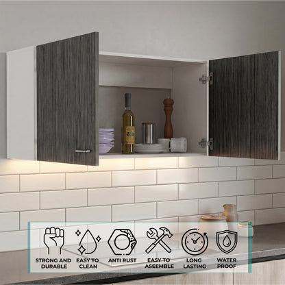 Tuhome Napoles 39" W Double Door Wall Cabinet with Spacious Interior, Two-Tone Finish, Ideal for Kitchen, Office, Bathroom, or Garage Storage