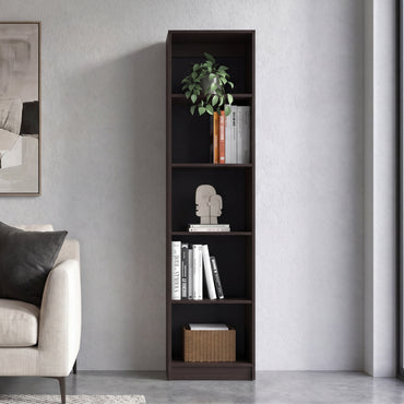 Home Slim 5-Shelf Narrow Bookcase with Open Shelves, Freestanding Modern Storage Solution for Living Rooms, Offices, or Bedrooms, Stylish and Practical Bookcase with Clean Lines and Sturdy Construction