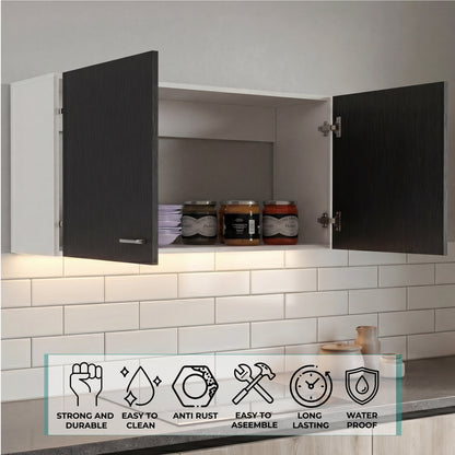 Tuhome Napoles 39" W Double Door Wall Cabinet with Spacious Interior, Two-Tone Finish, Ideal for Kitchen, Office, Bathroom, or Garage Storage
