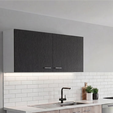 Tuhome Napoles 39" W Double Door Wall Cabinet with Spacious Interior, Two-Tone Finish, Ideal for Kitchen, Office, Bathroom, or Garage Storage