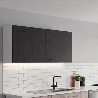 Tuhome Napoles 39" W Double Door Wall Cabinet with Spacious Interior, Two-Tone Finish, Ideal for Kitchen, Office, Bathroom, or Garage Storage