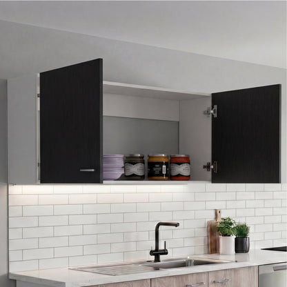 Tuhome Napoles 39" W Double Door Wall Cabinet with Spacious Interior, Two-Tone Finish, Ideal for Kitchen, Office, Bathroom, or Garage Storage