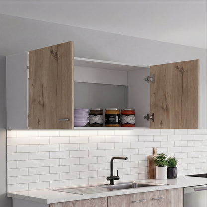 Tuhome Napoles 39" W Double Door Wall Cabinet with Spacious Interior, Two-Tone Finish, Ideal for Kitchen, Office, Bathroom, or Garage Storage
