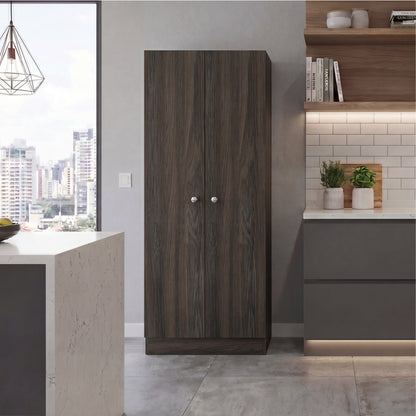 Tuhome Lambardi Tall Multistorage Cabinet with Double Door Design, Five Deep Interior Shelves, Freestanding Vertical Storage Solution for Kitchens, Laundry Rooms, Bedrooms or Utility Areas to Maximize Home Organization