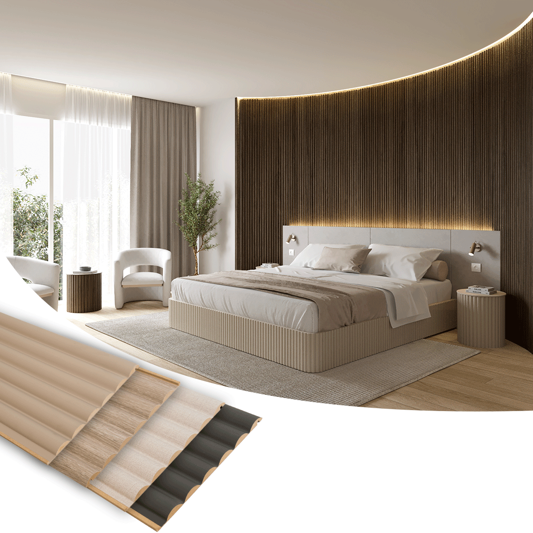 Flexible MDF Wall Panel - Textured Surface for Noise Reduction, Premium Finish, Honey Oak Color, 0.35" Depth, 8.09" Width, 108.27" Height, Easy Installation