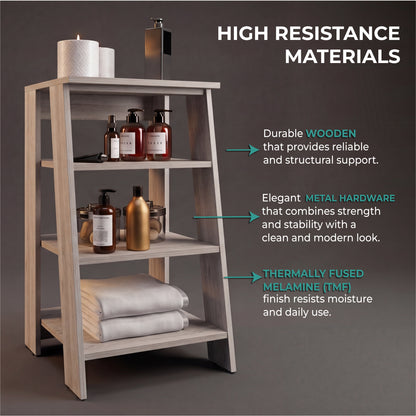 Tuhome St. Lucia Linen Cabinet with Single Door, Two Interior Shelves, Two Open Shelves, Tall Slim Storage Organizer for Towels, Toiletries, and Home Essentials, Modern Space-Saving Cabinet