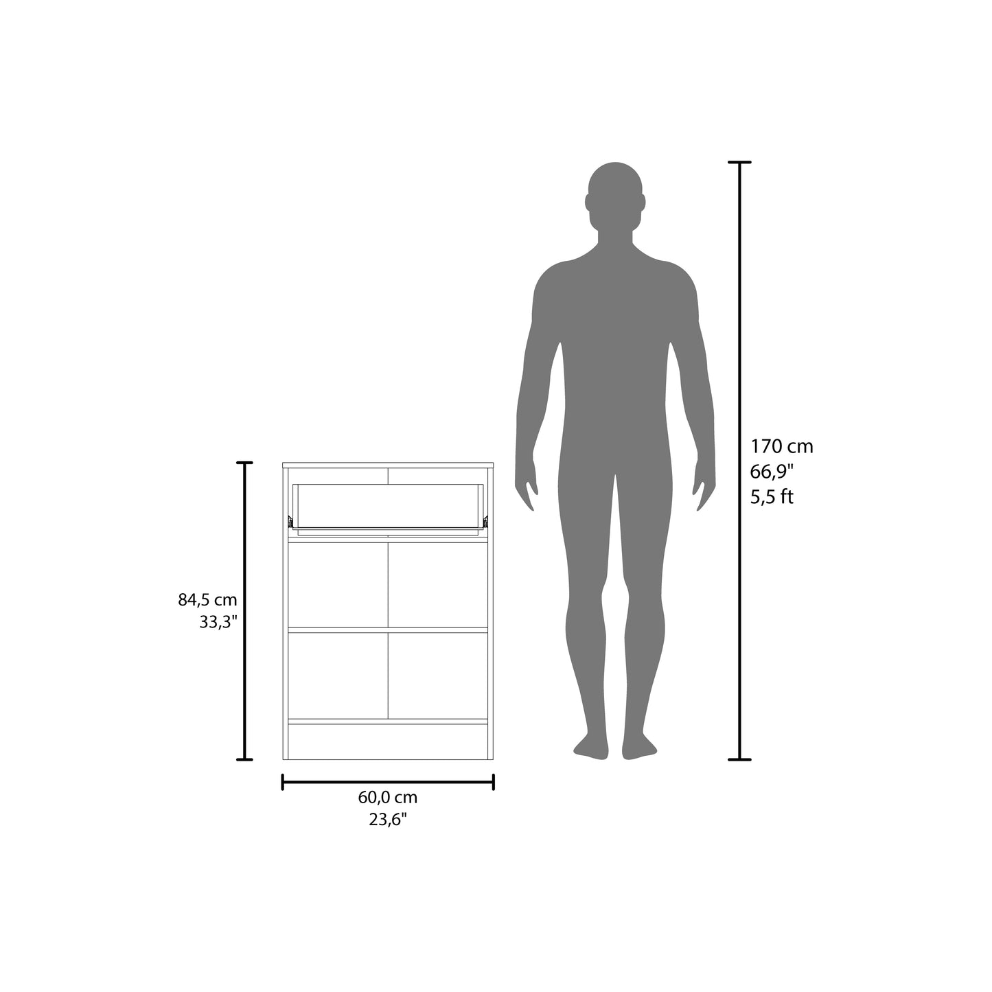 Mayorca Multistorage Pantry Cabinet, One Drawer, Two Interior Shelves