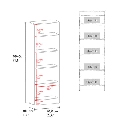 Tuhome Lambardi Tall Multistorage Cabinet with Double Door Design, Five Deep Interior Shelves, Freestanding Vertical Storage Solution for Kitchens, Laundry Rooms, Bedrooms or Utility Areas to Maximize Home Organization