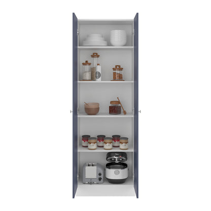 Tuhome Lambardi Tall Multistorage Cabinet with Double Door Design, Five Deep Interior Shelves, Freestanding Vertical Storage Solution for Kitchens, Laundry Rooms, Bedrooms or Utility Areas to Maximize Home Organization