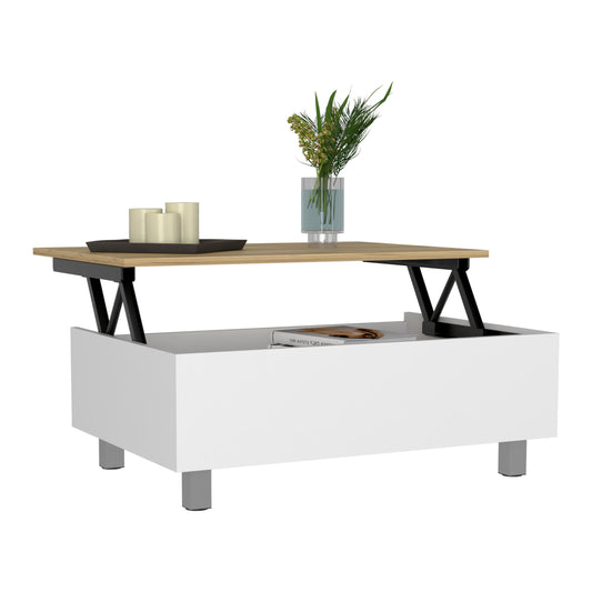 Tuhome Gambia Modern Lift-Top Coffee Table with Hidden Storage, Multi-Function Center Table, Ideal for Living Room, Stylish and Functional Design