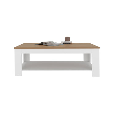 Cecil Coffee Table with Open Storage Shelf for Decor, Modern Design for Living Room or Lounge Area