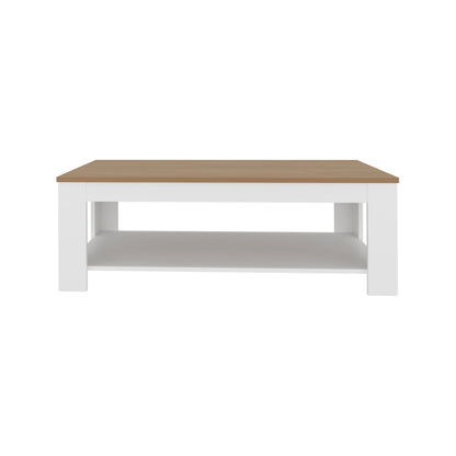 Cecil Coffee Table with Open Storage Shelf for Decor, Modern Design for Living Room or Lounge Area