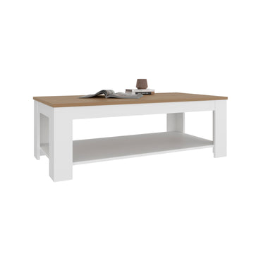 Cecile Coffee Table with Storage Shelf, Modern Design for Living Room or Lounge Area