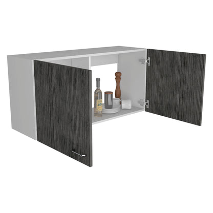 Tuhome Napoles 39" W Double Door Wall Cabinet with Spacious Interior, Two-Tone Finish, Ideal for Kitchen, Office, Bathroom, or Garage Storage