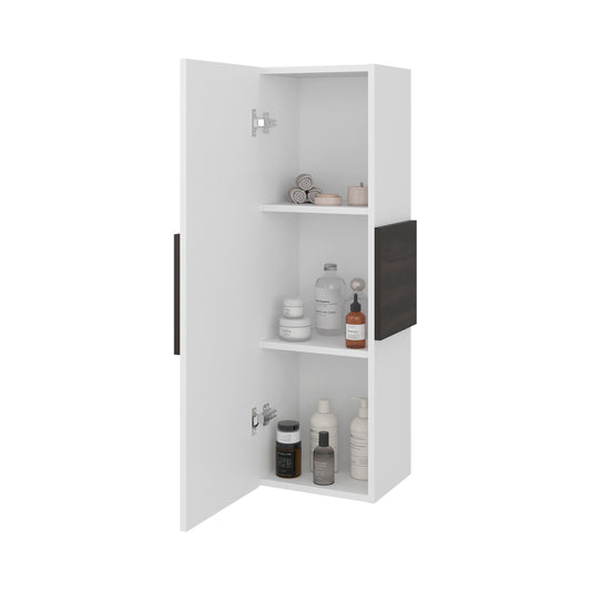 Vanguard Wall-Mounted Single Door Medicine Cabinet with 3 Interior Storage Shleves, Space-Saving Bathroom Storage Organizer with Concealed Shelving