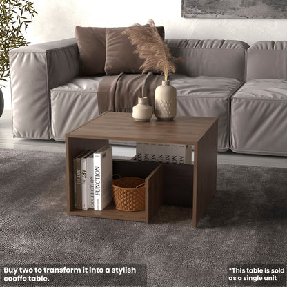 TUHOME Everet 25-Inch High Three-Tier Side Table with Tray-Style Top and Dual Lower Shelves, Compact End Table for Living Room, Sofa Side Storage, Modern Small-Space Organizer for Coffee, Décor and Everyday Essentials