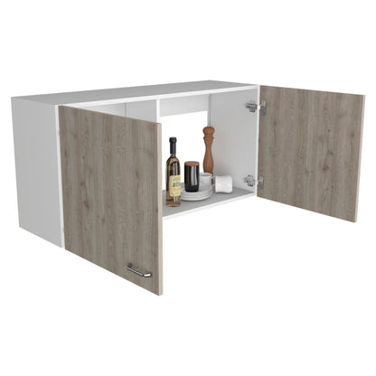 Tuhome Napoles 39" W Double Door Wall Cabinet with Spacious Interior, Two-Tone Finish, Ideal for Kitchen, Office, Bathroom, or Garage Storage