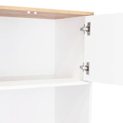Pamplona Microwave Tall Cabinet, Counter Surface, Top- Lower Double Doors