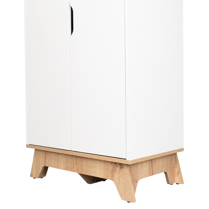 Pamplona Microwave Tall Cabinet, Counter Surface, Top- Lower Double Doors