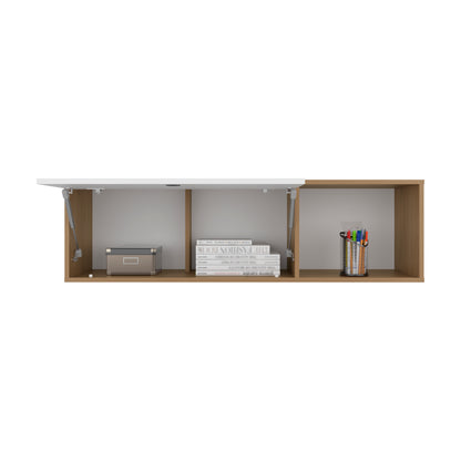 Sahara 47" Wide One - Door Wall Cabinet With Three Shelves And Pull Up Door For Home Office, Living Room, Kitchen, Garage