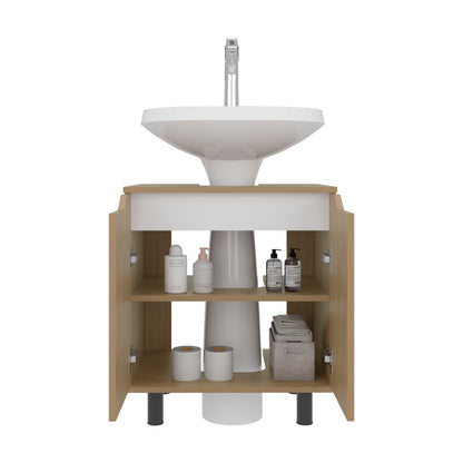 Marlo Under Sink Cabinet with Two Doors and Interior Storage Shelves, Cut-Out Back, 22” Wide Freestanding, Modern Bathroom Storage