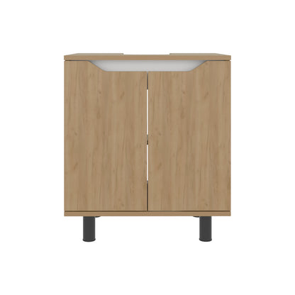 Marlo Under Sink Cabinet with Two Doors and Interior Storage Shelves, Cut-Out Back, 22” Wide Freestanding, Modern Bathroom Storage
