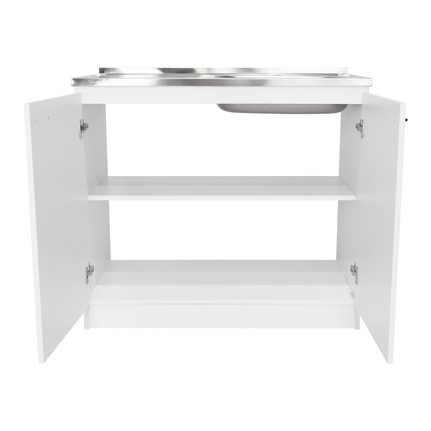 Napoles Utility Sink, Two Shelves, Double Door Cabinet