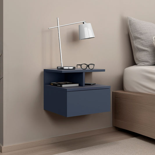 Adele Floating Nightstand, With One Drawer And Two Small Below Shelves For Storage or Decor