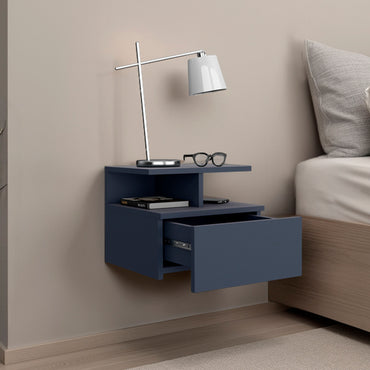 Adele Floating Nightstand, With One Drawer And Two Small Below Shelves For Storage or Decor