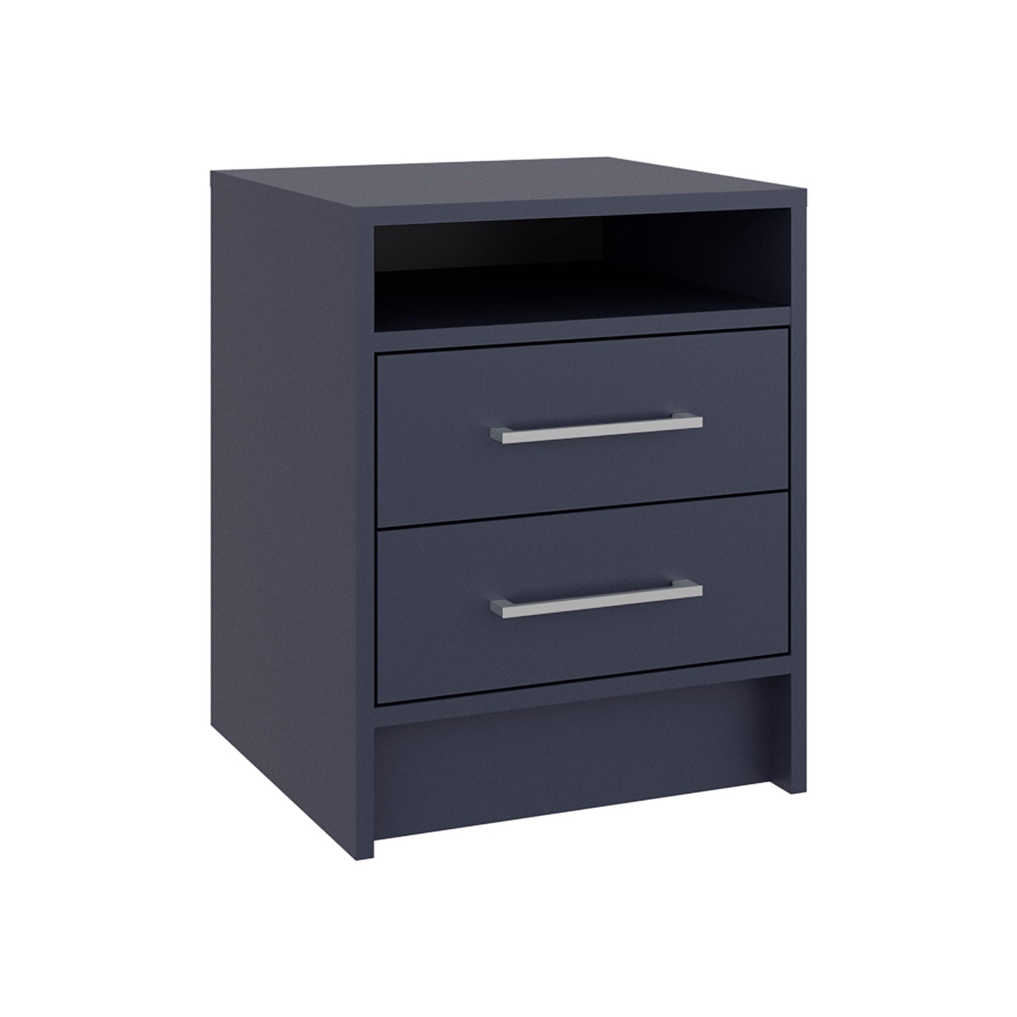 Eter Nightstand Minimalist Modern Style, Superior Top Shelf, One Open Storage Shelf And Two Drawers, Modern Bedside Storage