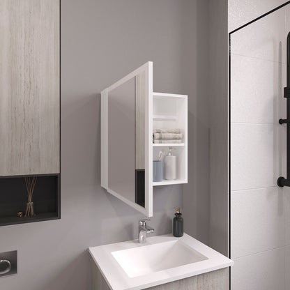 Duma 21.1" H x 19.7" W Mirror Medicine Cabinet, One door with Four interior Shelves for Bathroom, Kitchen