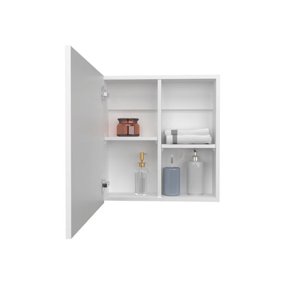 Duma 21.1" H x 19.7" W Mirror Medicine Cabinet, One door with Four interior Shelves for Bathroom, Kitchen