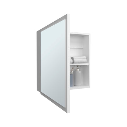 Duma 21.1" H x 19.7" W Mirror Medicine Cabinet, One door with Four interior Shelves for Bathroom, Kitchen