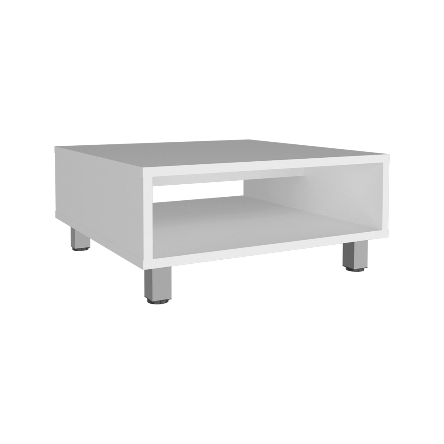 Eclipse 10" H Low Minimalistic Square Coffe Table with Open Storage