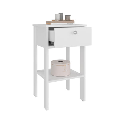 Newcastle Nightstand With One Drawer And Open Shelf, Modern Bedside Table