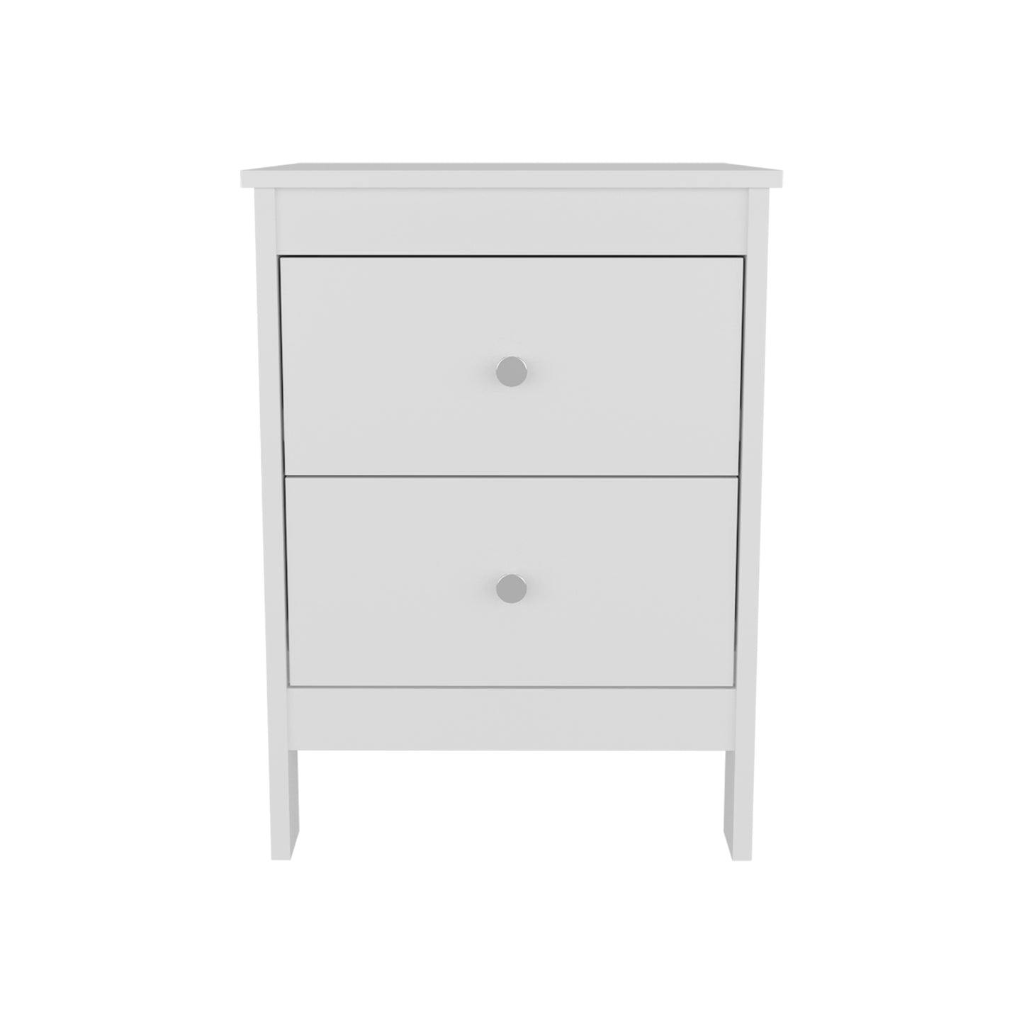 Newcastle Nightstand with Two Drawers and Open Shelf, Modern Bedside Table for Bedroom Essentials, Spacious Storage for Books, Electronics, and Personal Items, Minimalist Design with Functional Storage