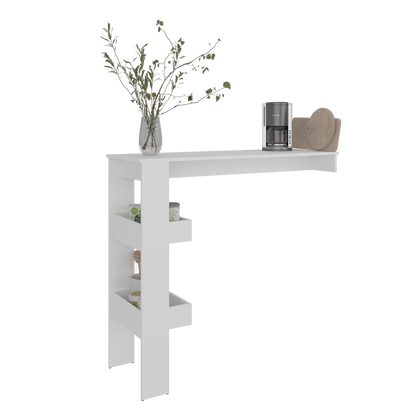 Aurora Kitchen Counter Table Table with Storage Shelf, Modern Design for Kitchen Side Dining Table, Breakfast Table, Bars or Dining Room
