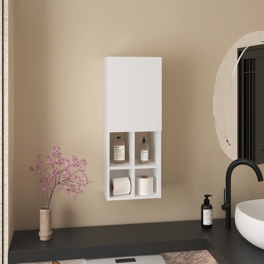 Niwot Wall Bathroom Cabinet, One Door, Organizer For Toiletries And Towels