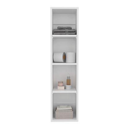 40" High Wall Cabinet, Vertical Wall-Mounted Storage Tower with 4 Spacious Shelves, Slim Bathroom Organizer for Toiletries & Towels, Space-Saving Modern Cabinet, Easy Assembly