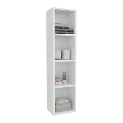 40" High Wall Cabinet, Vertical Wall-Mounted Storage Tower with 4 Spacious Shelves, Slim Bathroom Organizer for Toiletries & Towels, Space-Saving Modern Cabinet, Easy Assembly
