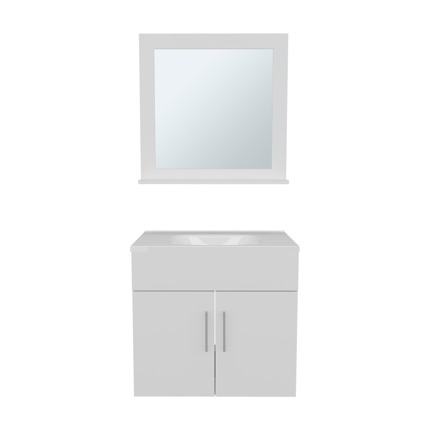 Blake Bathroom Mirror Cabinet, Wall-Mounted Storage With Two Interior Shelves