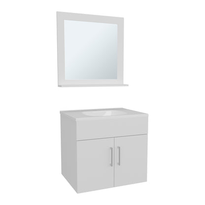 Blake Bathroom Mirror Cabinet, Wall-Mounted Storage With Two Interior Shelves