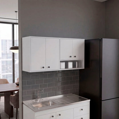 Napoleon Wall-Mounted Kitchen Cabinet with 4 Door Closed Sto - White