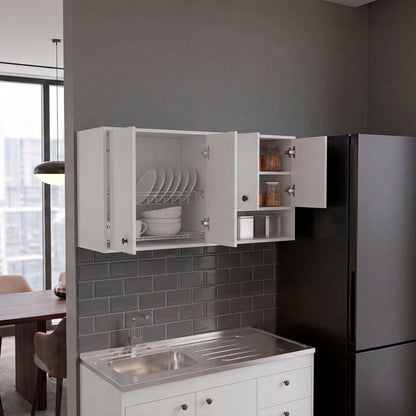 Napoleon Wall-Mounted Kitchen Cabinet with 4 Door Closed Sto - White