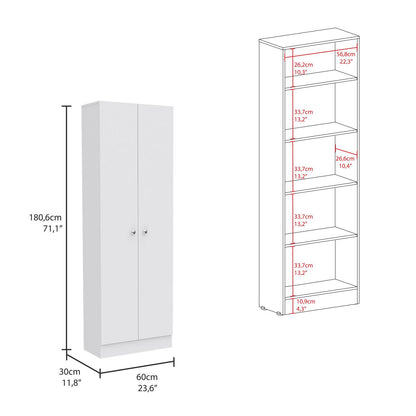 Lombardi Tall Cabinet with Five Drawers, Kitchen Pantry