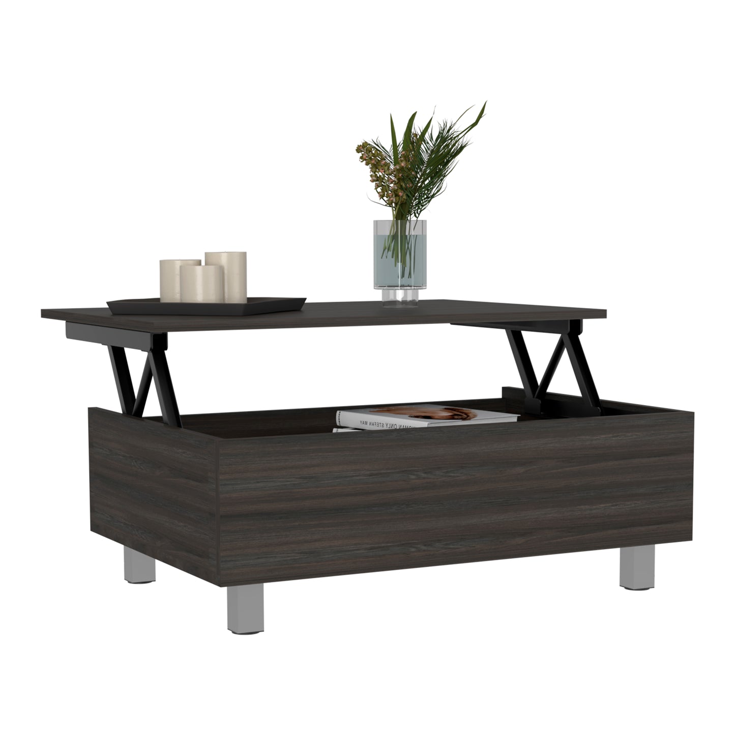 Tuhome Gambia Modern Lift-Top Coffee Table with Hidden Storage, Multi-Function Center Table, Ideal for Living Room, Stylish and Functional Design