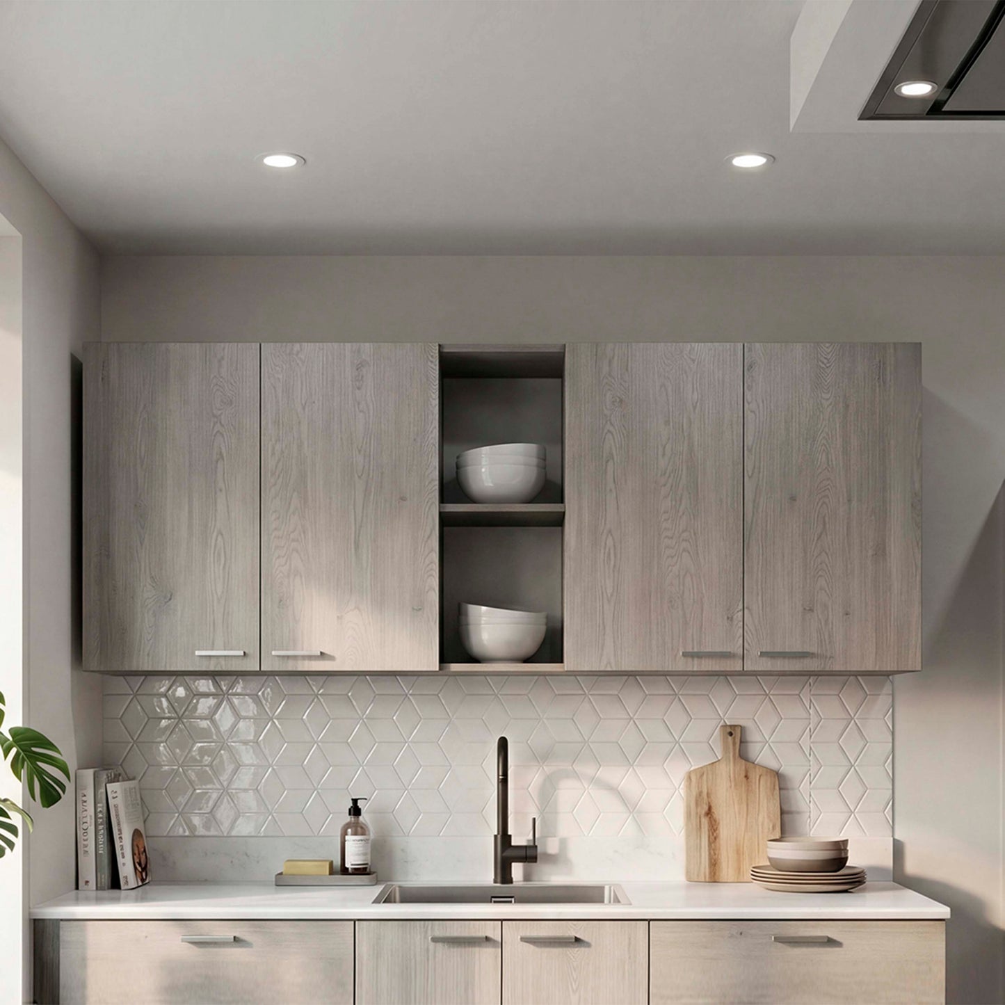 Tuhome Portofino 150 Wall Cabinet with Double Doors, Two External Shelves, Two Interior Shelves, Built-in Dish Rack
