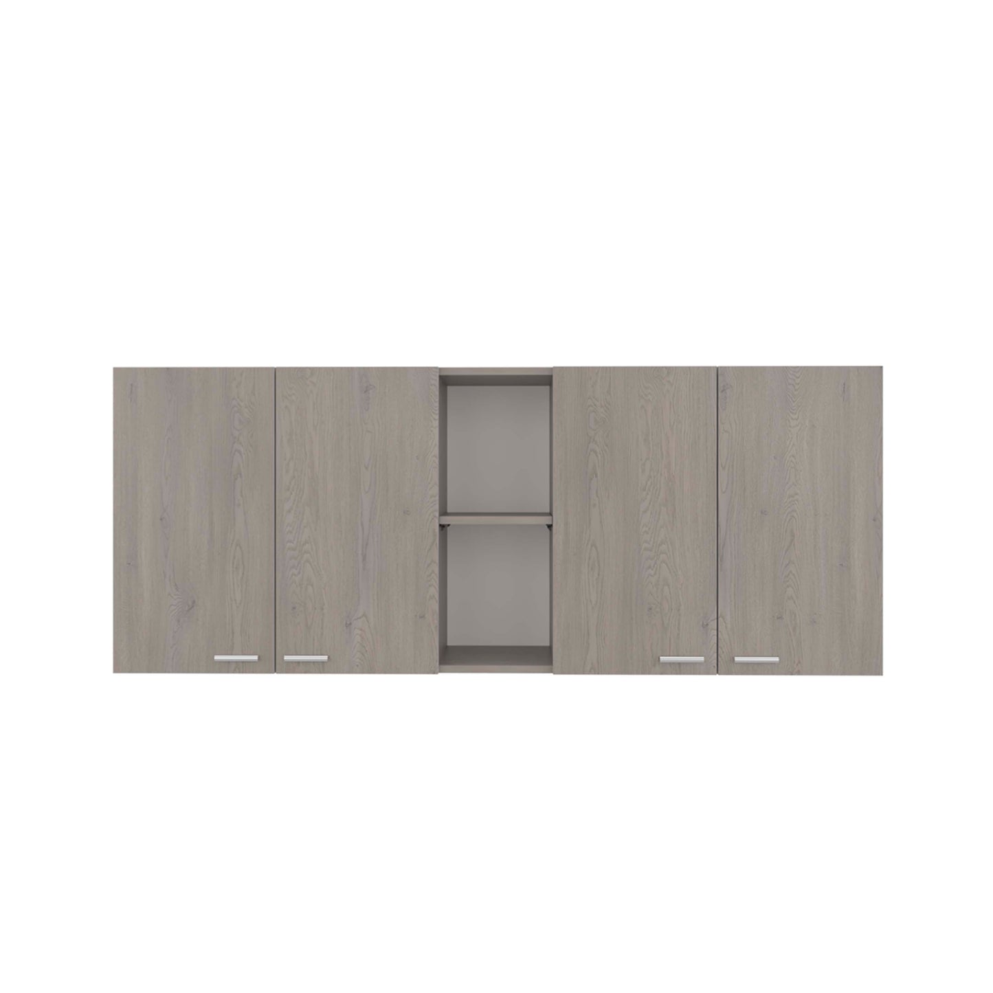 Tuhome Portofino 150 Wall Cabinet with Double Doors, Two External Shelves, Two Interior Shelves, Built-in Dish Rack