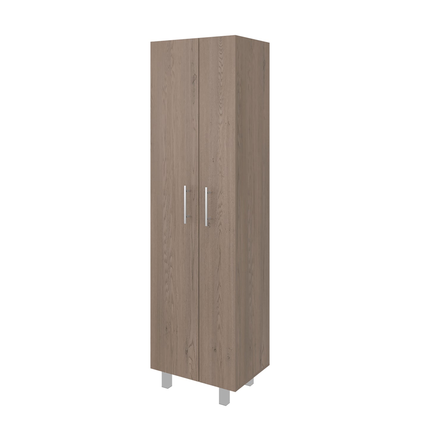 TUHOME Nala Cleaning Cabinet, Freestanding Utility Storage with Double Door Cabinet, Five Shelves, Broom and Mop Compartment, Space-Saving Organization for Laundry Room, Kitchen or Garage