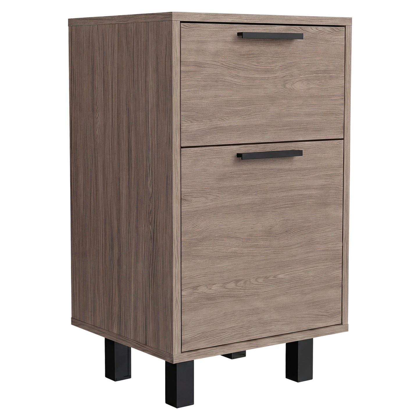 Secret Compact Nightstand with One Standard Drawer, Hidden Side Drawer and Storage Cabinet
